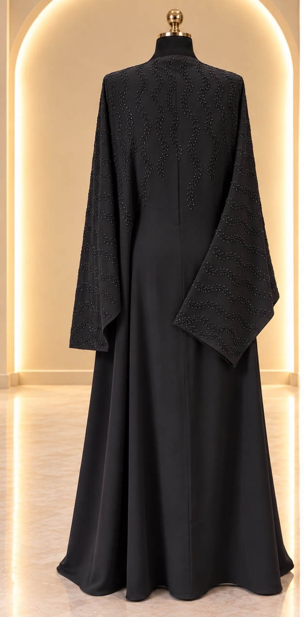 Ayla Embellished Abaya - Black