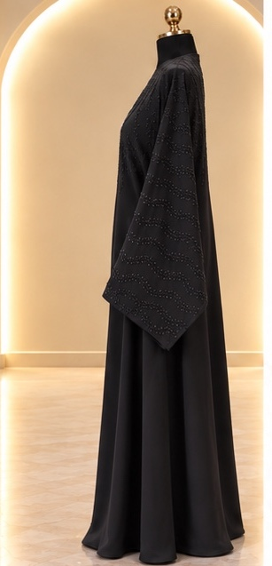 Ayla Embellished Abaya - Black