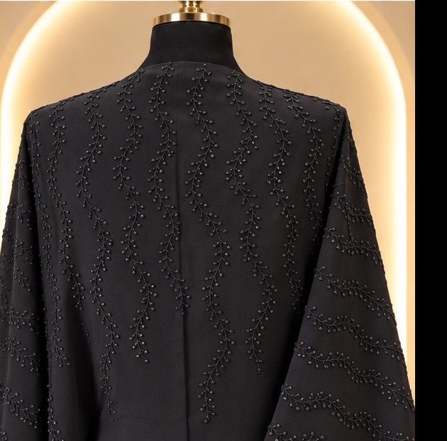 Ayla Embellished Abaya - Black
