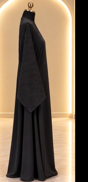 Ayla Embellished Abaya - Black