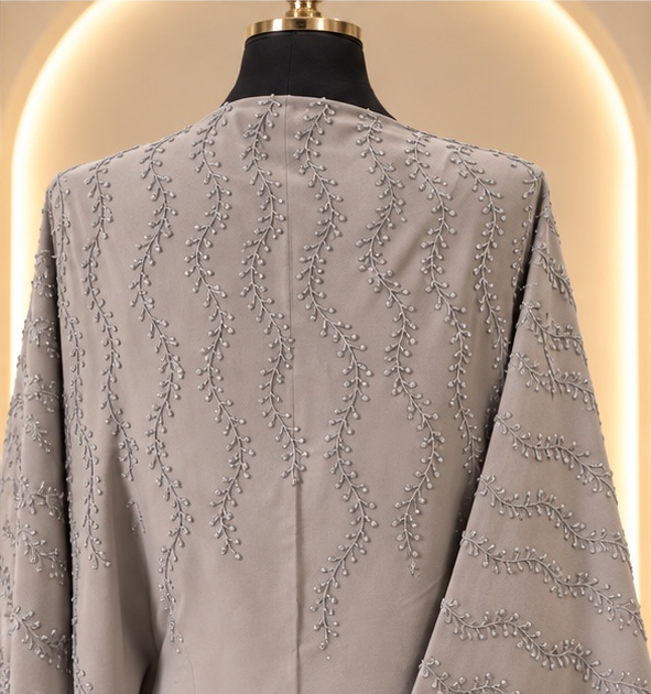 Ayla Embellished Abaya - Taupe