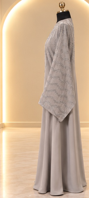 Ayla Embellished Abaya - Taupe