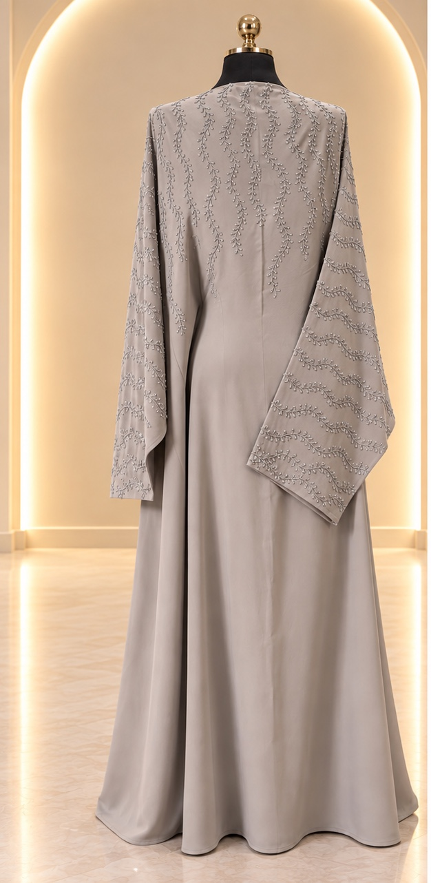 Ayla Embellished Abaya - Taupe