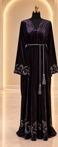 Layali - Black Velvet Embellished Abaya