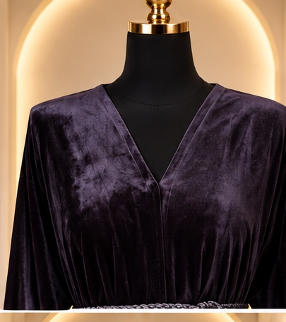 Layali - Black Velvet Embellished Abaya