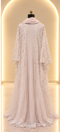 Noor Pearl Mesh 3-Piece Abaya Set
