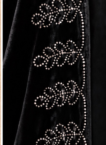 Layali Leaf Velvet 3-Piece Abaya Set